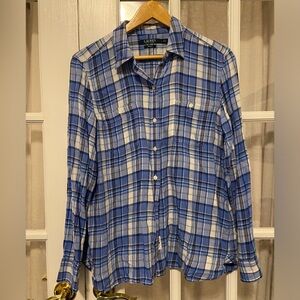 Ralph Lauren lightweight blue plaid button down